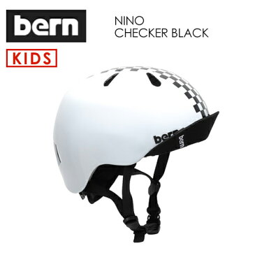 送料無料 正規品 bern バーン 子供用 ヘルメット スケボー スノボー 自転車 ジャパンフィット●NINO CHECKER BLACK VISOR付 VJBWBC