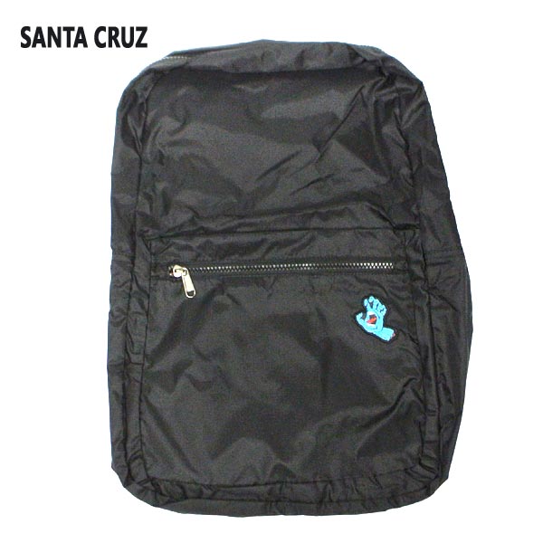 値下げしました！SANTA CRUZ/サンタクルズ SCREAMING HAND PACKABLE BACKPACK BAGS BLACK パッカブル バックパック エコバッグ 折りたたみバッグ