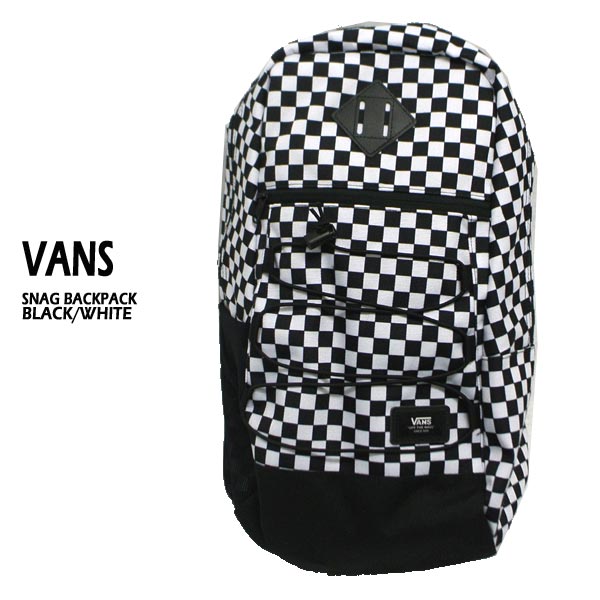 VANS/バンズ ヴァンズ SNAG BACKPACK BLACK/WHITE 鞄 リュック バックパック