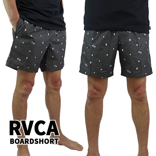 RVCA サーフパンツ 海パン PERRY ELASTIC SHORT KVJ0/BLACK BOARDSHORTS ルーカ ルカ 男性用 ボードショーツ サーフトランクス 海水パンツ メンズ 水着 メール便対応 