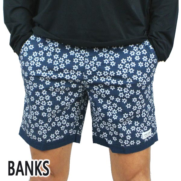 期間限定セール！BANKS/バンクス DAFFODILS ELASTIC BOARDSHORTS INSIGNIA BLUE 男性用 サーフパンツ ボードショーツ サーフトランクス 海パン 水着 メンズ BSE0086[返品、キャンセル不可]