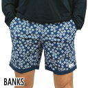 値下げしました！BANKS/バンクス DAFFODILS ELASTIC BOARDSHORTS INSIGNIA BLUE 男性用 サーフパンツ ボードショーツ サーフトランクス 海パン 水着 メンズ BSE0086 返品 キャンセル不可