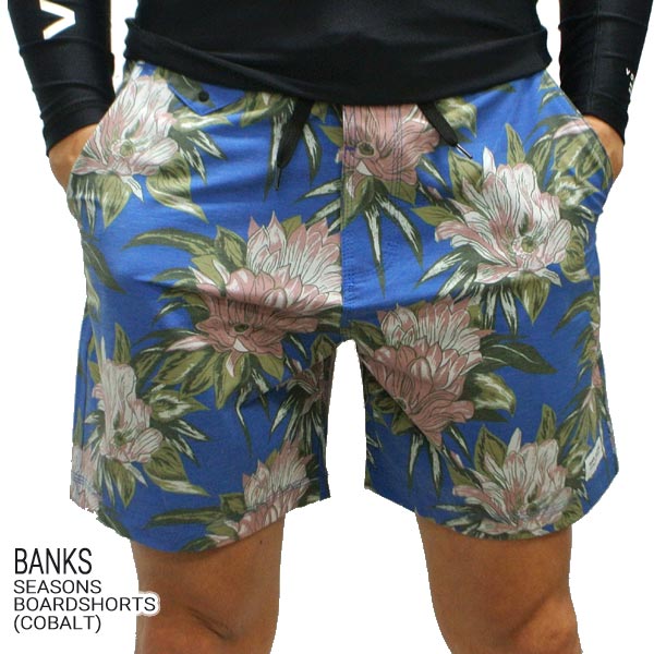 値下げしました！BANKS/バンクス SEASONS BOARDSHORTS COBALT 男性用 サーフパンツ ボードショーツ サーフトランクス 海パン 水着 メンズ 0170