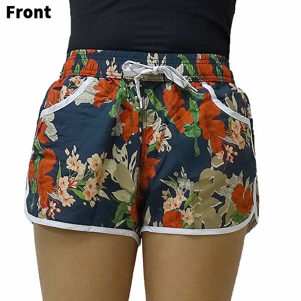 在庫処分！レディース サーフパンツ 女性用水着 海パン/海水パンツ カップル水着 ボードショーツ NAVY 花柄 総柄 水陸両用 サーフトランクス メール便送料無料 SURF TRUNKS BOARDSHORTS サーフィン