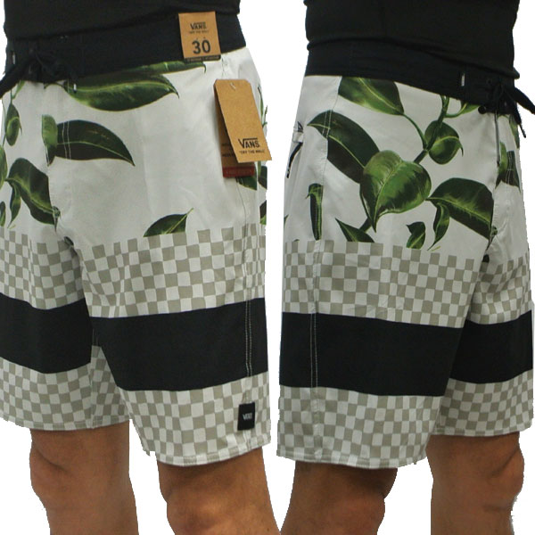 値下げしました！VANS/バンズ ERA BOARDSHORTS 19 RUBBER CO FLORAL WHITE 男性用 サーフパンツ ボードショーツ サーフトランクス 海水パンツ 海パン メンズ 水着