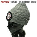 l܂IINDEPENDENT/Cfyfg THRASHER/XbV[ R{ PENTAGRAM CROSS BEANIE LOMG SHOREMAN HAT HEATHER GREY jbgX