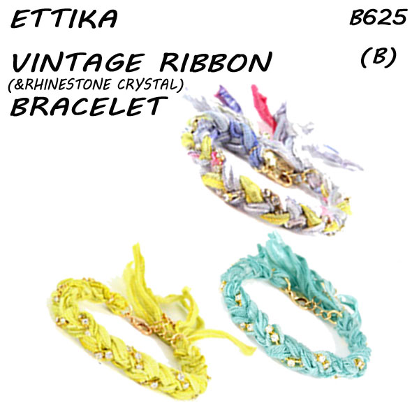 l܂IEttika/GeBJ Vintage Ribbon&Rhinstone Crystal Bracelet b B625 Be[W{ uXbg_02P01Oct16 NbN|XgΉ