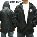 値下げしました！INDEPENDENT/インデペンデント TRUCK CO.EMBROIDERY COACH WINDBREAKER L/S JACKET BLACK コーチジャケット ウィンドブレーカー フード付き