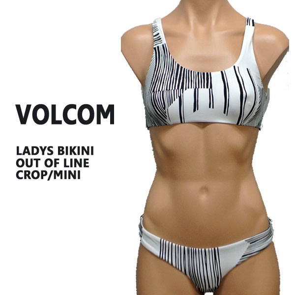 値下げしました！VOLCOM/ボルコム 新作レディース BIKINI OUT OF LINE CROP/MINI BLACK 女性用 水着 ビキニ