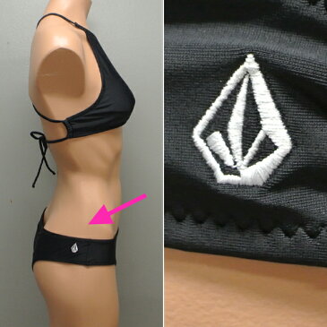 値下げしました！VOLCOM/ボルコム 新作レディース BIKINI SIMPLY SOLID CROP/CHEEKY BLACK 女性用 水着 ビキニ