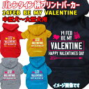 バレンタイン柄犬用ヨットパーカー 14FEB BE MY VALENTINE スウェットパーカー WANS PRINT/ワンズプリント ジップポケット付き犬服 ...