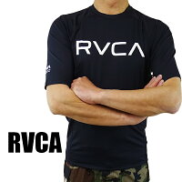 RVCA/ルーカ メンズ半袖ラッシュガード S/S RASHGUARD BLACK UVA/UVB 男性用水着 UVカット 0120[返品、交換及びキャンセル不可]