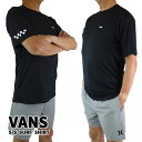 VANS/ヴァンズ/バンズ メンズ 半袖ラッシュガード SURF SHIRTS SS BLACK サーフシャツ Tシャツタイプ ゆったり目 UPF50 速乾性 男性用 メール便対応 