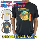男女兼用 Tシャツタイプ半袖ラッシュガード サーフTシャツ メンズ/レディース UPF50+ 【IT'S ALWAYS SUMMER VACATION】サーフィ...
