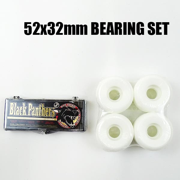 ž롪߸˸¤ꡪBLACK PANTHER BEARING & WHITE WHEEL CONICAL SHAPE 52x32mm S...