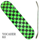 値下げしました！YOCAHER BLANK DECK CHECKER NEON GREEN 8.0 DECK SK8 スケートボード/スケボーデッキ チェッカー ヨカエル ヨカハー 