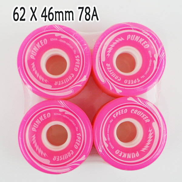 ָꥻ롪YOCAHER PUNKED SPEED CRUISER LONGBOARD WHEEL 6246mm 78a SOLID PINK ȥܡ WHEEL/ ܡ SK8 󥰥 white[ʡ򴹵ڤӥ󥻥Բ]