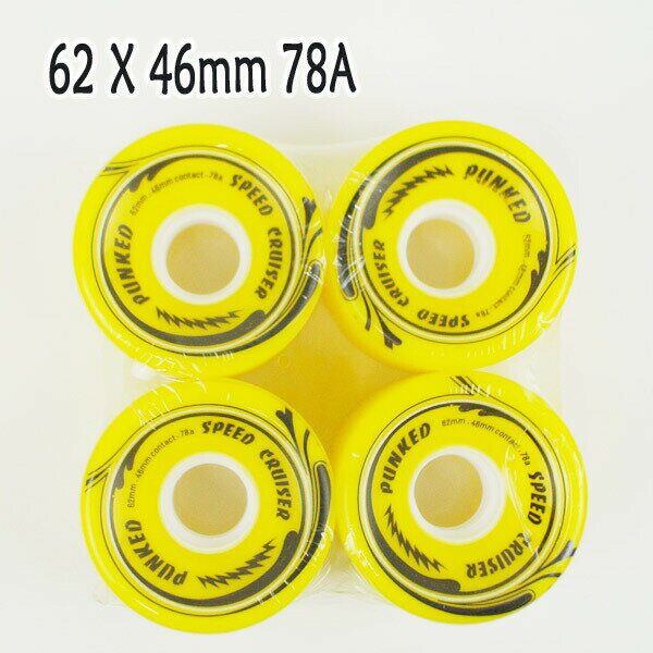 YOCAHER PUNKED SPEED CRUISER LONGBOARD WHEEL 6246mm 78a SOLID YELLOW ȥܡ WHEEL/ ܡ SK8 󥰥 white[ʡ򴹵ڤӥ󥻥Բ]