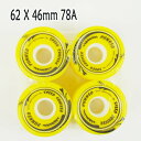 YOCAHER PUNKED SPEED CRUISER LONGBOARD WHEEL 62~46mm 78a SOLID YELLOW XP[g{[h WHEEL/EB[ XP{[ SK8 OXP[gp white[ԕiAyуLZs]