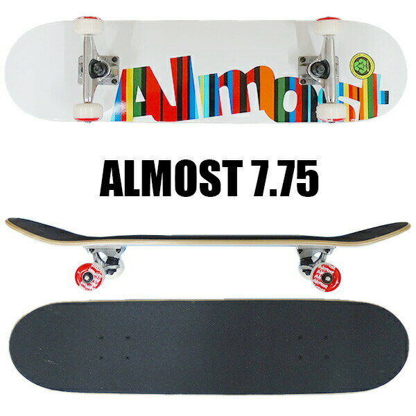 期間限定セール！ALMOST/オルモスト コンプリートスケートボード/スケボー SIDE STRIPE FP COMPLETE 7.75 WHITE COMPLETE SK8 