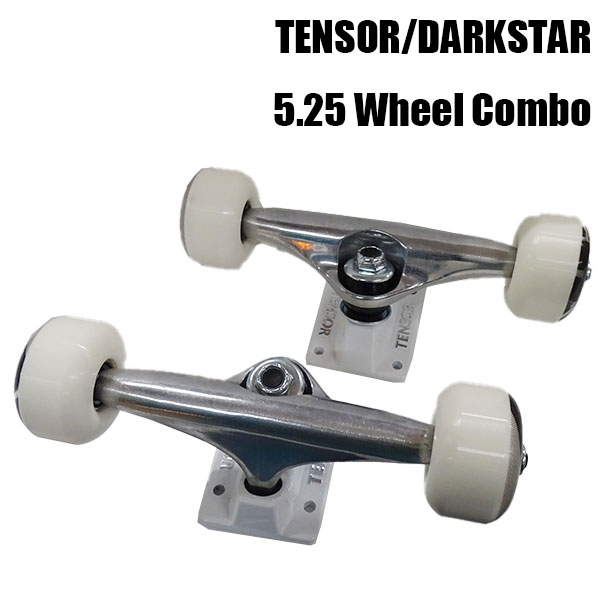 期間限定セール！TENSOR/テンサー DARKSTAR WHEEL COMBO 足回りセット5.25 RAW SILVER TRUCK 52mm ウィール スケボーSK8 SKATEBOARD スケートボードトラック ウィール ベアリングセット [返品、交換及びキャンセル不可]