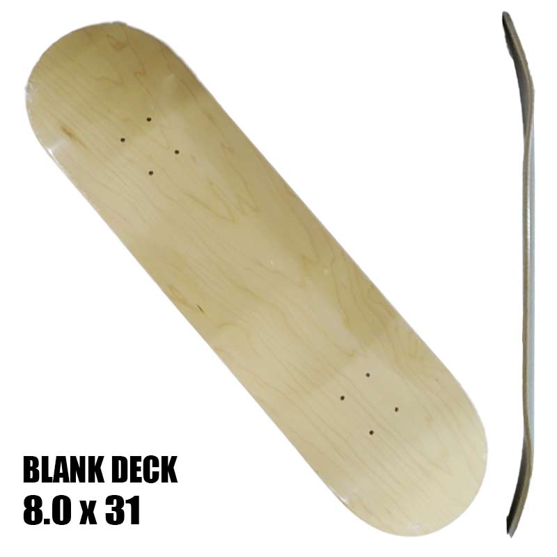 CANADIAN MAPLE BLANK 8.0 x 31 DECK NATURAL SK8 スケートボード/スケボーデッキ プロ仕様 ナチュラル カナディアンメープル 7-PLY [返品、交換及びキャンセル不可]
