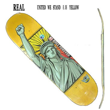 値下げしました!REAL/リアル UNIRTED WE STAND (HUMIDITY) YELLOW 8.06 DECK スケートボード/スケボーデッキ SK8