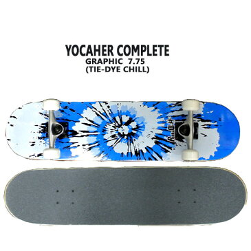 値下げしました！YOCAHER コンプリートスケートボード/スケボー GRAPHIC COMPLETE SKATEBOARD TIE-DYE CHILL 7.75 スケボー 完成品 SK8