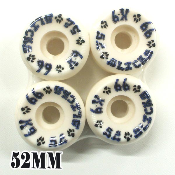 在庫処分セール！DOGTOWN/ドッグタウン K9 STREET SLICKS 52MM 99A WHITE WHEEL スケートボード WHEEL/ウィール スケボー SK8 [返品、交換及びキャンセル不可]