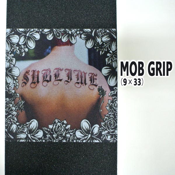 MOB GRIP/モブグリップ【SUBLIME】TATTOO 9x33 BLACK グリップテープ/デッキテープ GRAPHIC MOB スケートボードデッキ用/DECK スケボーSK8 SKATEBOARD [返品、交換及びキャンセル不可]