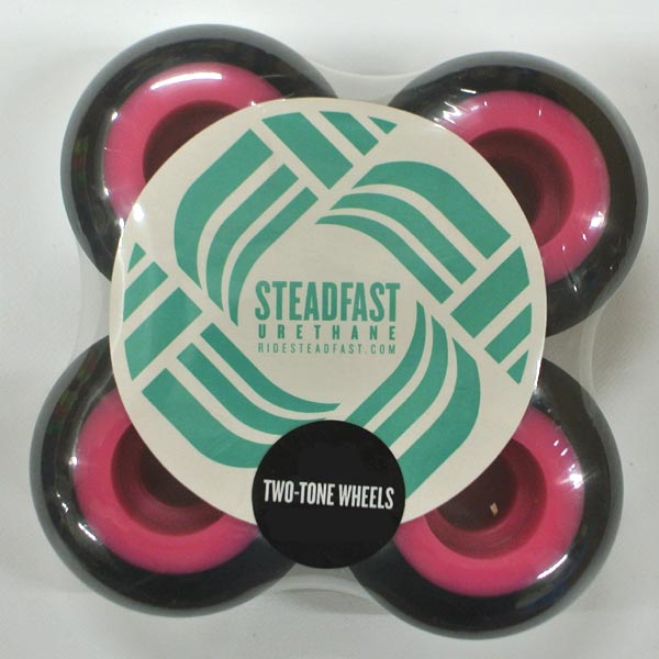 STEADFAST/ステッドファスト TWO TONE WHEEL 53mm BLACK/NEON PINK スケートボード WHEEL/ウィール スケボー SK8 [返品、交換及びキャンセル不可]