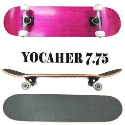 値下げしました！YOCAHER コンプリートスケートボード/スケボー STAINED PINK 7.75 COMPLETE SKATEBOARD ER スケボー 完成品 SK8 [返品、交換及びキャンセル不可]