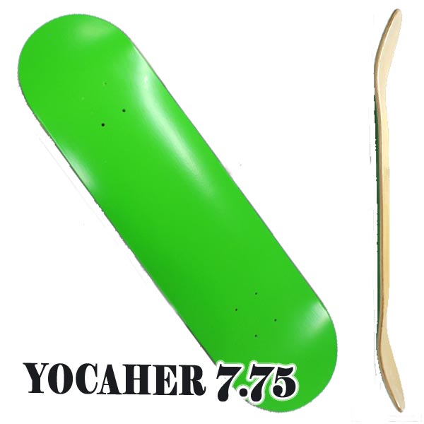 YOCAHER BLANK DECK SOLID NEON GREEN 7.75 DECK SK8 スケートボード/スケボーデッキ ナチュラル ヨカエル ヨカハー 