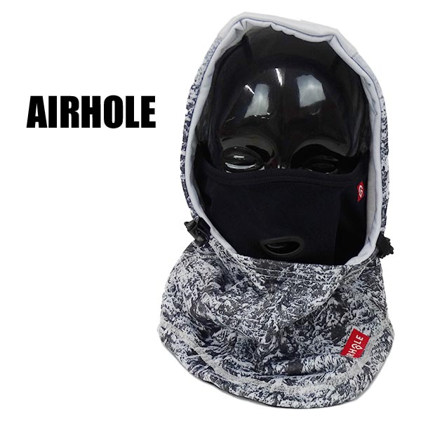 AIRHOLE/エアホール 21-22 AIRHOOD COMBO POLAR FLEECE SNOW GHOSTS エアフード ポーラーフリース フードウォーマーフェイスマスク スノボースキー 