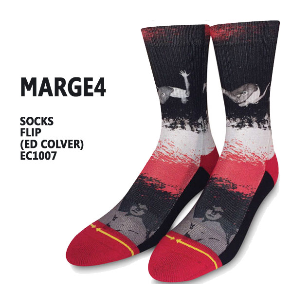 値下げしました！MERGE4/マージフォー FLIP SOCK BLACK ソックス ED COLVERコラボ 男性靴下 メンズ ソックス