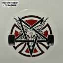 INDEPENDENT/インデペンデント THRASHER/スラッシャー コラボ PENTAGRAM CREAR MYLAR STICKER WHT/RED/BLK 5INCH ステッカー ビニールシール スケボー クリア