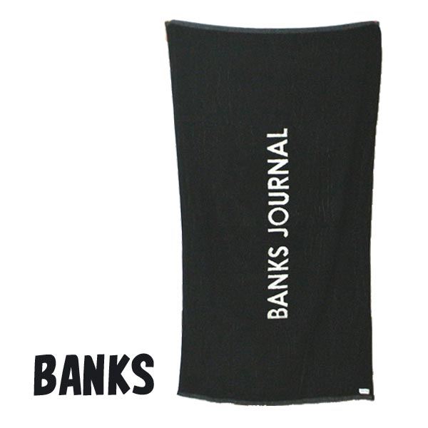 値下げしました！BANKS/バンクス LABEL TOWEL DIRTY BLACK バスタオル ビーチタオル ロゴ ax0012 