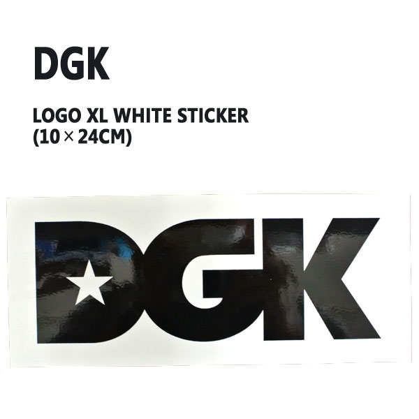 DGK/ディージーケイ STICKER/ステッカー Logo XL WHITE DGK/ディージーケイのステッカーが入荷しました！ 板にボードに車に！ カスタムにどんどん使ってください！ 他の種類もあります♪ ・サイズ10cm×24cm アメリカより直輸入の為、価格については予告なく変更する場合があります。 （ご注文済みの商品につきましてはご注文時の価格です）