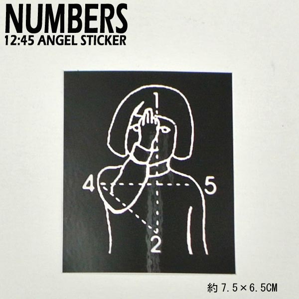 NUMBERS EDITION/ʥСǥ 12:45 ANGEL STICKER BLACK ƥå  ܡ 01