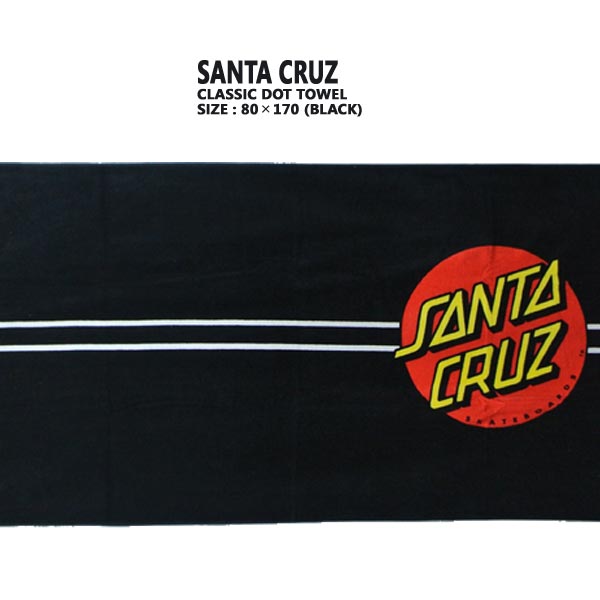 値下げしました SANTA CRUZ/サンタクルズ CLASSIC DOT TOWEL BLACK バスタオル ビーチタオル クラシックドット