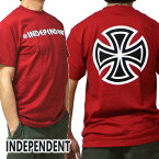 値下げしました！INDEPENDENT/インデペンデント BAR/CROSS S/S REGULAR TEE CARDINAL Tシャツ T-shirts 半袖 丸首 [返品、交換及びキャンセル不可]　クリックポスト対応