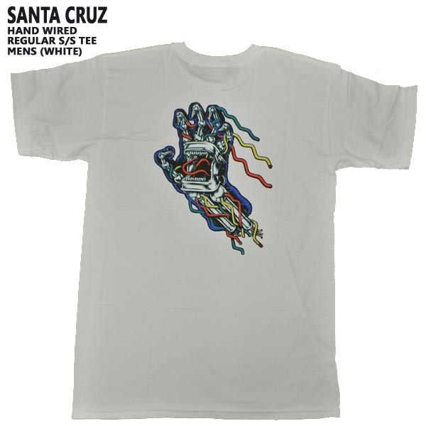 値下げしました！SANTA CRUZ/サンタクルズ HAND WIRED S/S REGULAR TEE WHITE メンズ Tシャツ 男性用 T-shirts 半袖 丸首 MENS スクリーミングハンド クリックポスト対応