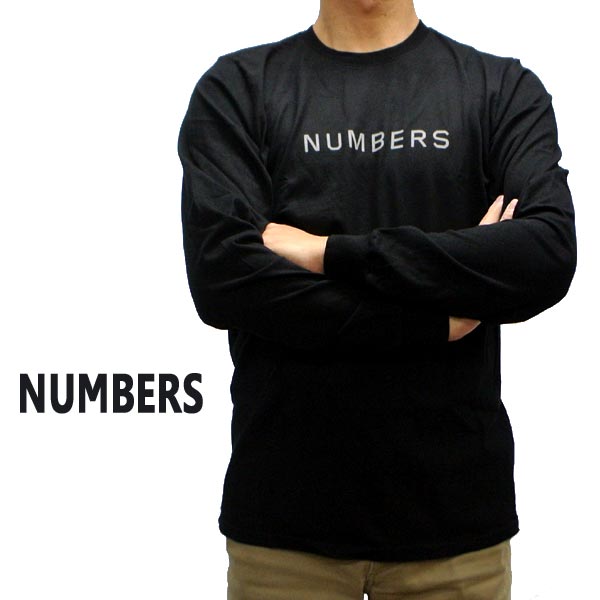 値下げしました！NUMBERS EDITION/ナンバーズエディション WORDMARK L/S TEE BLACK 長袖Tシャツ 丸首 ロンT 男性用 メンズ T-SHIRTS 　クリックポスト対応