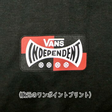 値下げしました！VANS/バンズ×INDEPENDENT/インデペンデント コラボ LOGO S/S TEE BLACK 半袖TEE MENS メンズ 男性用 ロゴ プリント