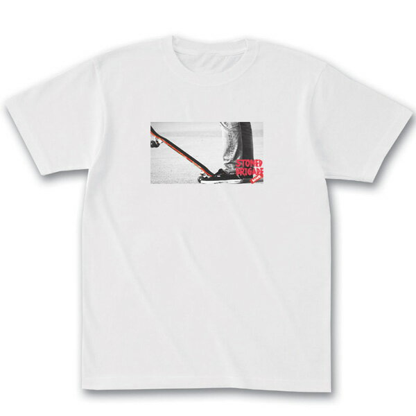 SW オリジナル BRIGADE スケートプリント S/S WHITE TEE 半袖Tシャツ 5.6oz ヘビーウェイト 工場直送 メール便 送料無料 同梱不可[返品、交換及びキャンセル不可]