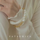 バツリカ パール チェーン ブレスレット 3 TRIM BY VATSURICA / mia trim / 真鍮 / パール / ゴールド GOLD / トリムバイバツリカ / ギフト プレゼント 贈り物 / アクセサリー / ワンポイント /メール便送料無料 m-388b3おしゃれ かわいい きれい