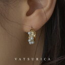 バツリカ ピアス パール & キュービックジルコニア ピアス2 TRIM BY VATSURICA / mia trim / 真鍮 / チタンポスト / ゴール...