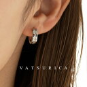 バツリカ ピアス ミアトリム クロッシング フープ ピアス TRIM BY VATSURICA / mia trim / 真鍮 / シルバー SILVER / ニッケルフリー / ジルコニア /トリムバイバツリカ / ギフト プレゼント 贈り物 / 両耳用 / アクセサリー / ワンポイント /メール便送料無料 m-407p-sv