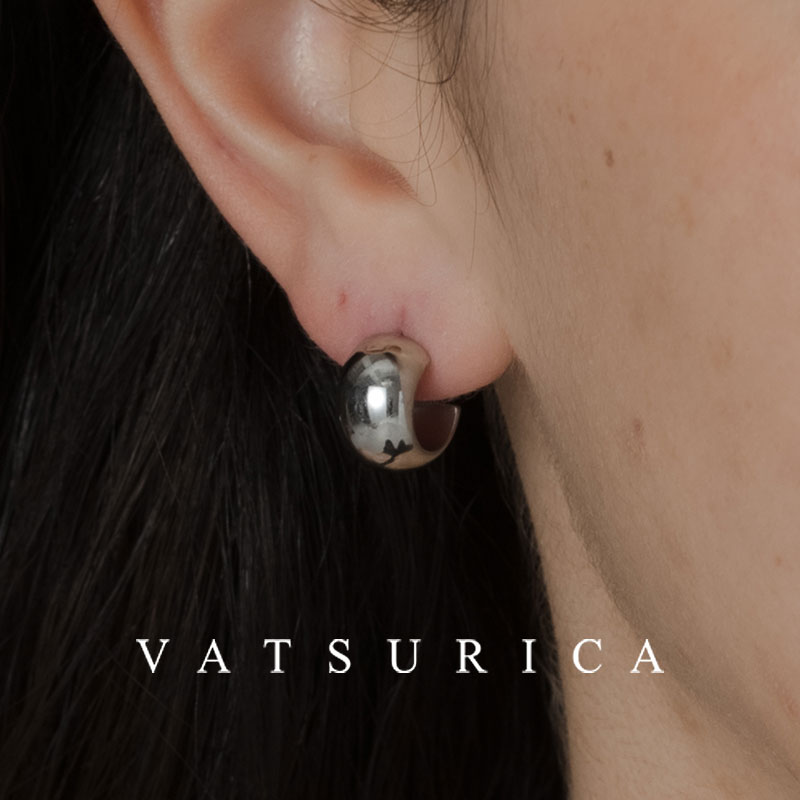 バツリカ ピアス トリム 金属アレルギー対応 / サージカルステンレス / 316L / ミニ フープピアス / SILVER シルバー / TRIM BY VATSURICA / トリムバイバツリカ / ギフト プレゼント 贈り物 / アクセサリー / ワンポイント / 両耳用 / メール便送料無料 af-014p-sv