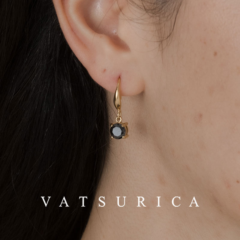 バツリカ ピアス トリム 金属アレルギー対応 / サージカルステンレス / 316L / キュービックジルコニア ピアス / TRIM BY VATSURICA / トリムバイバツリカ / ギフト プレゼント 贈り物 / アクセサリー / ワンポイント / 両耳用 / メール便送料無料 af-025p-bk